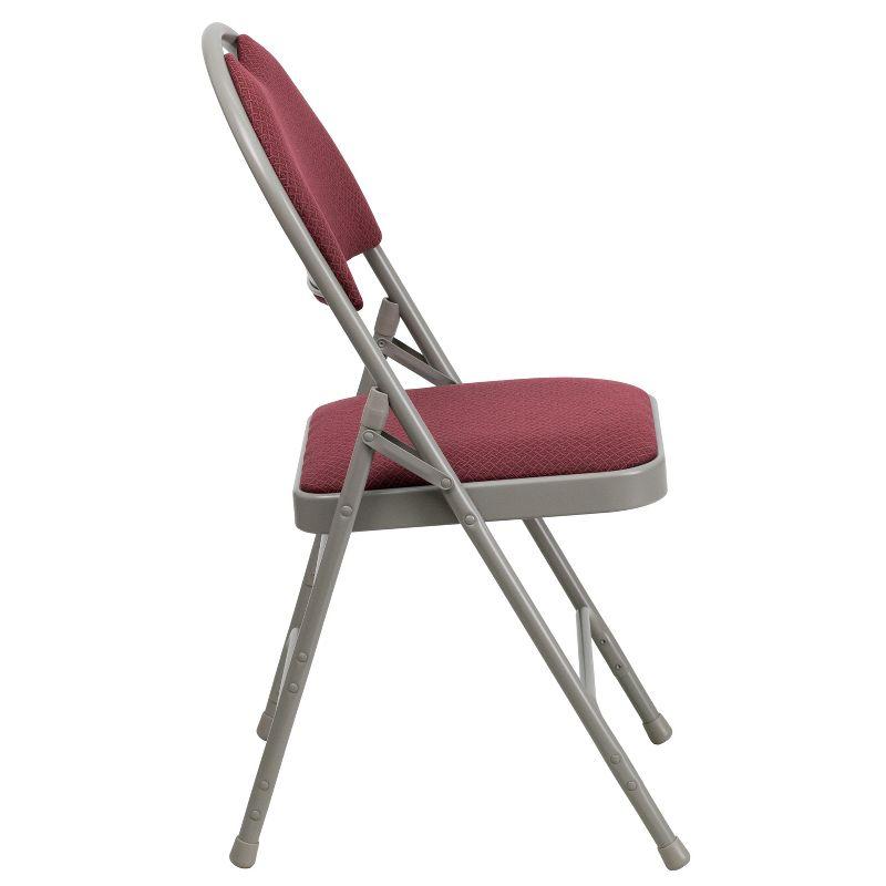 Flash Furniture 2 Pack HERCULES Series Ultra-Premium Triple Braced Burgundy Fabric Metal Folding Chair with Easy-Carry Handle