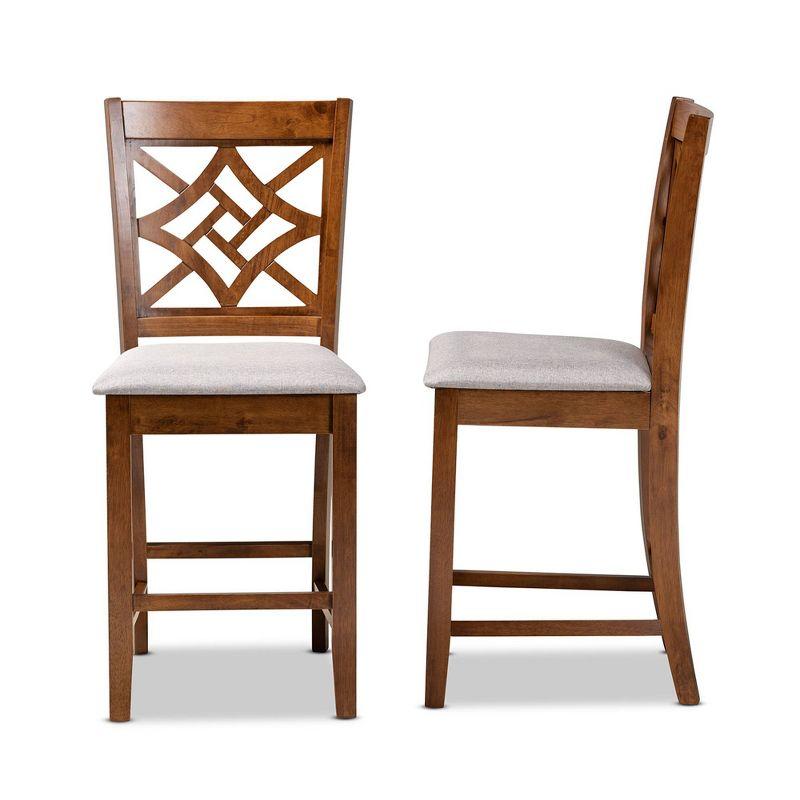 2pc Nicolette Wood Counter Height Barstool Set - Baxton Studio