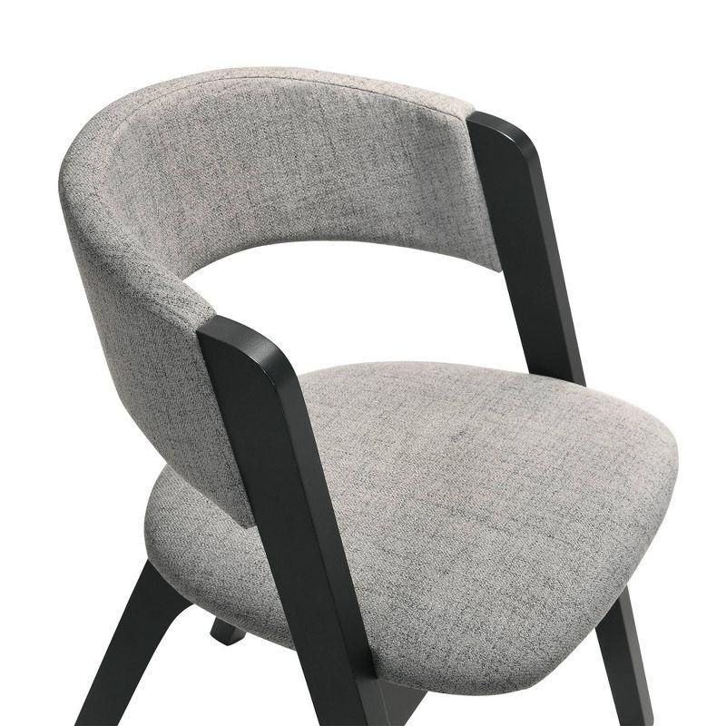 Set of 2 Rowan Upholstered Dining Chairs: Curved Back, Modern Style - Armen Living