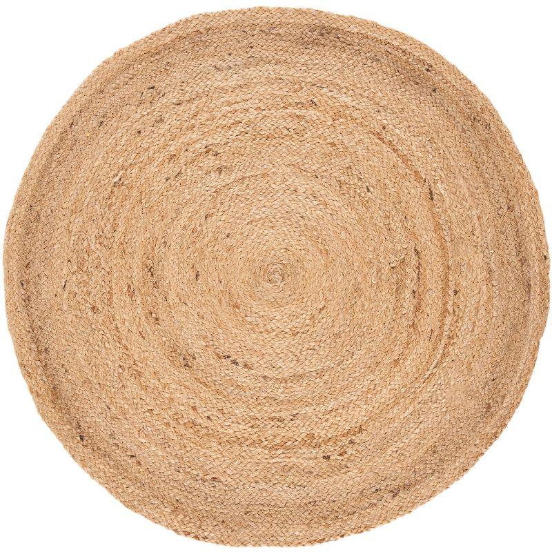 Natural Round Hand-Woven Jute Area Rug