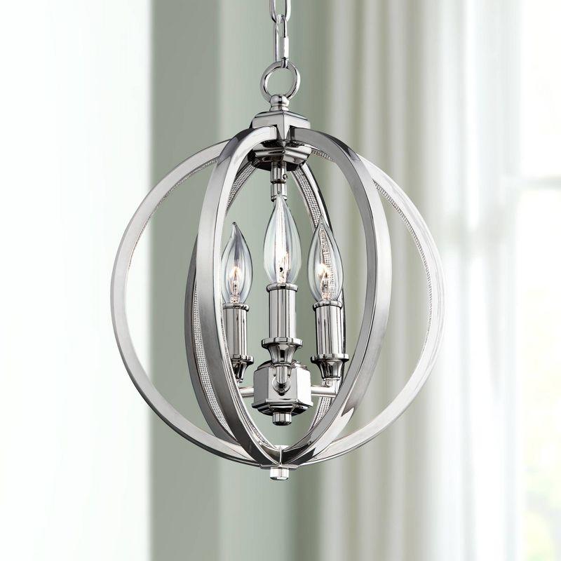 Generation Lighting Corinne 11 1/4" Nickel and Crystal Orb Pendant