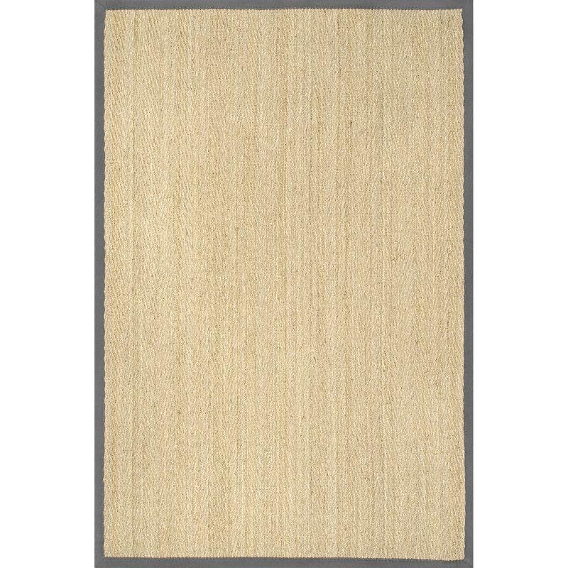 Larnaca Herringbone Dark Gray 5' x 8' Seagrass Area Rug