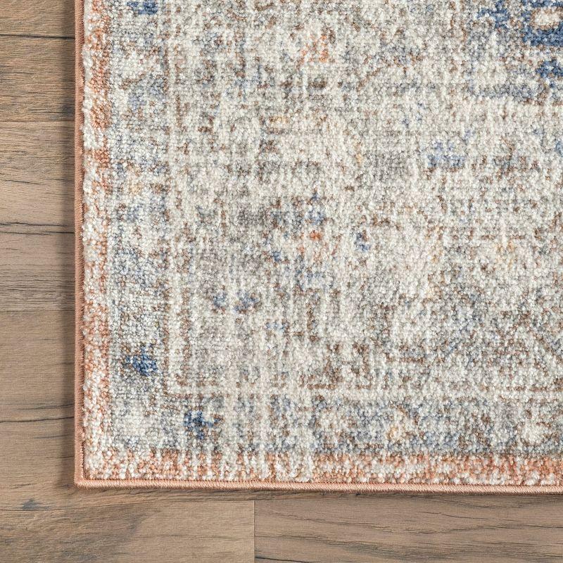 Nuloom Jacquie Medallion 6 Square Indoor Area Rug for Living Room Bedroom Dining Room Kitchen, Peach/Beige