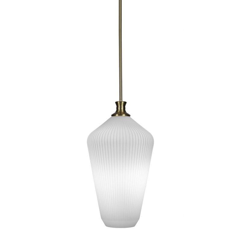 Toltec Lighting Carina 1 - Light Pendant in  New Aged Brass with 11" Opal Frosted Shade
