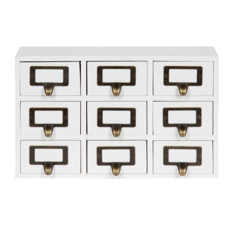 Kate and Laurel Apothecary Wood Desk Drawer Set, 9 Drawers