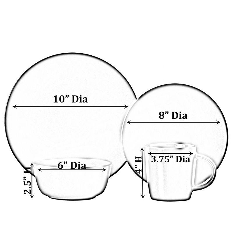 Dinewares Spin Wash Dinnerware Dish Set | Mugs, Salad and Dinner Plates and Bowls Sets, High Quality Dishes with Highly Chip and Crack Resistant, Dishwasher and Microwave Safe