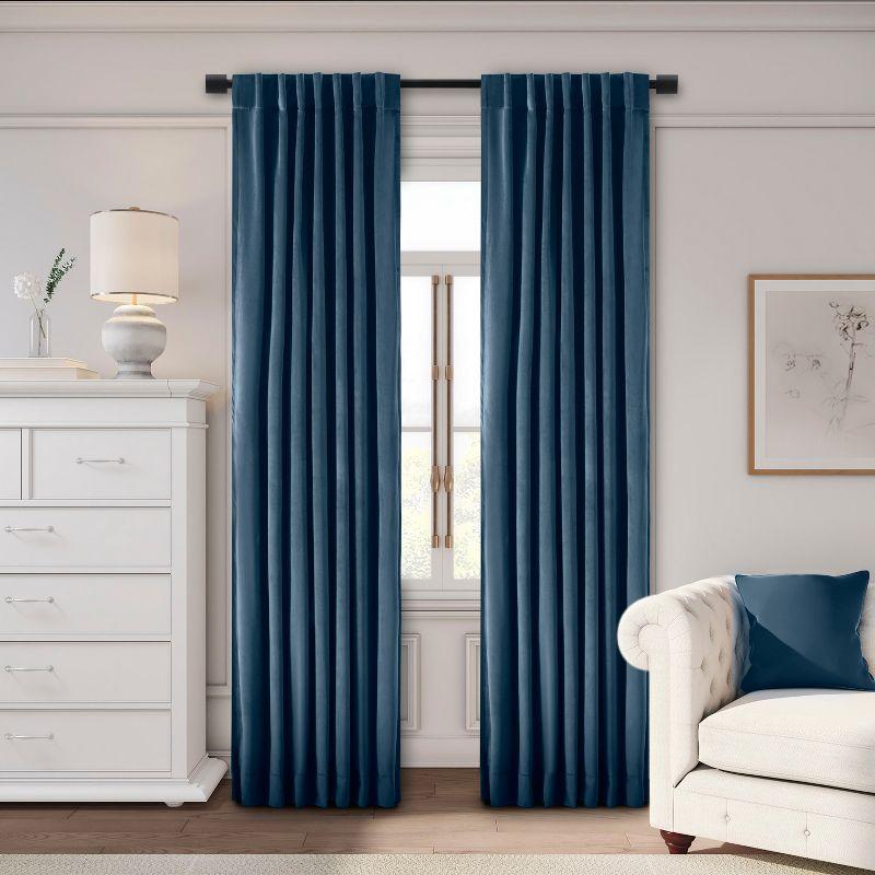 Everly Quinn Premium Velvet Myreon Solid Color Blackout Thermal Rod Pocket Single Curtain Panel Liner