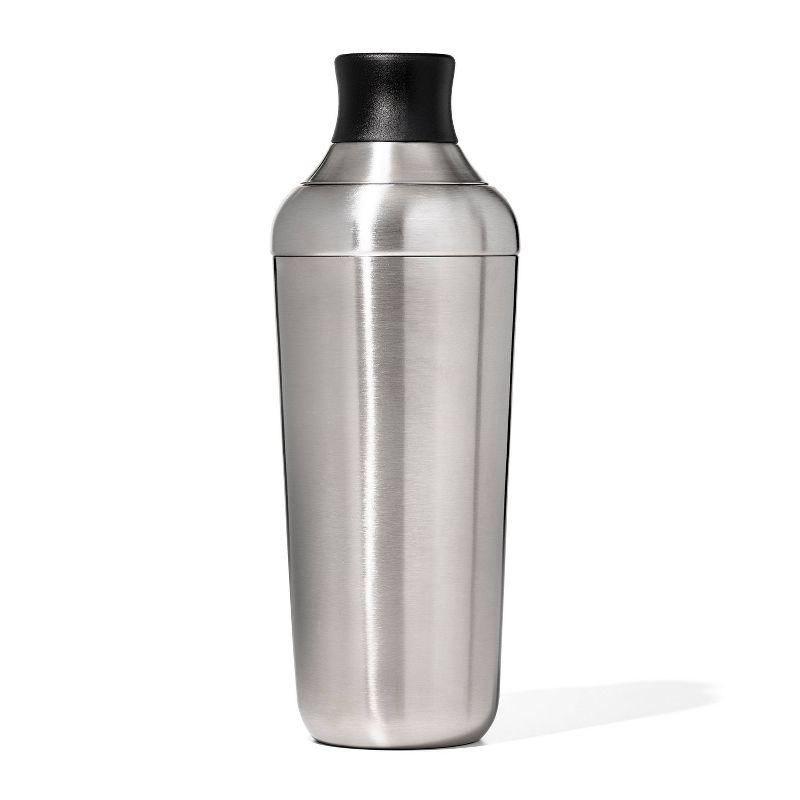 Brushed Stainless Steel Single Wall Cocktail Shaker with Jigger Cap