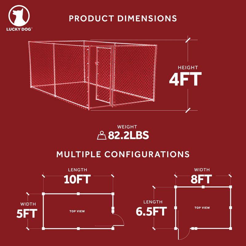 Lucky Dog Galvanized Steel Chain Link Outdoor Dog Kennel with Latching Door