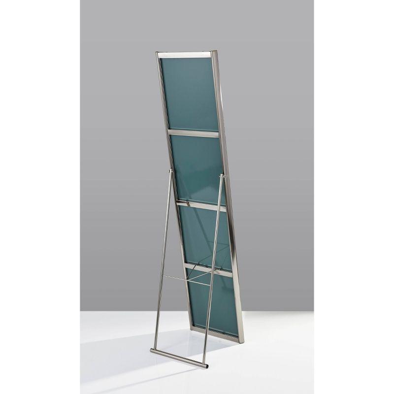 59" Alice Floor Mirror Silver - Adesso: Champagne Steel Frame, Modern Full-Length, No Assembly Required