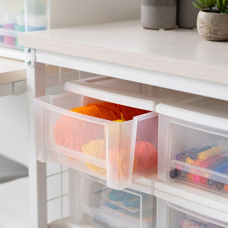 Modular White Stackable Plastic Drawer Cabinet with Safety Stop