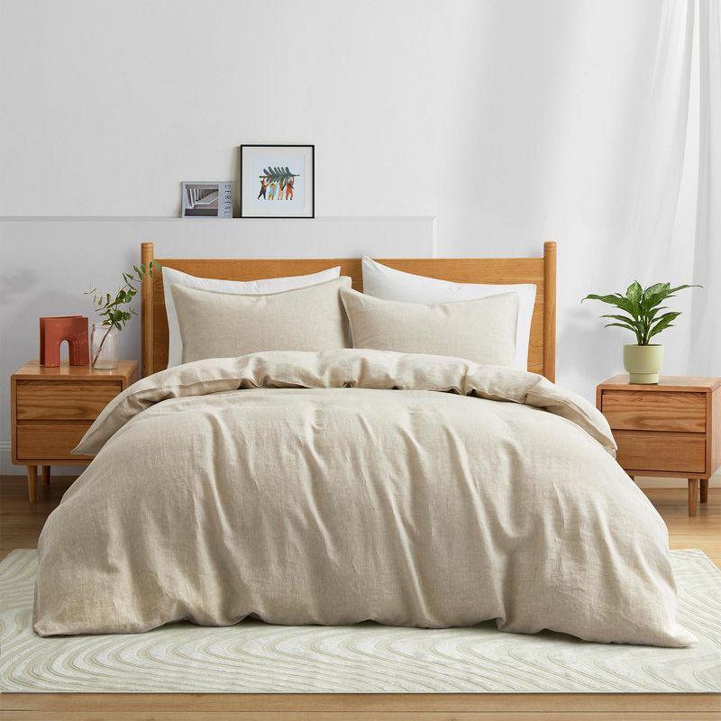 Peace Nest Linen and Cotton Duvet Cover with Pillowcase