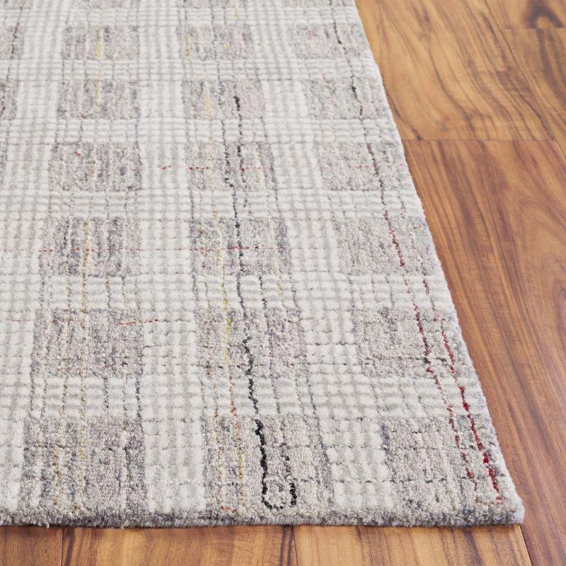 Ebony Hand Tufted Wool Pile Plaid Rug