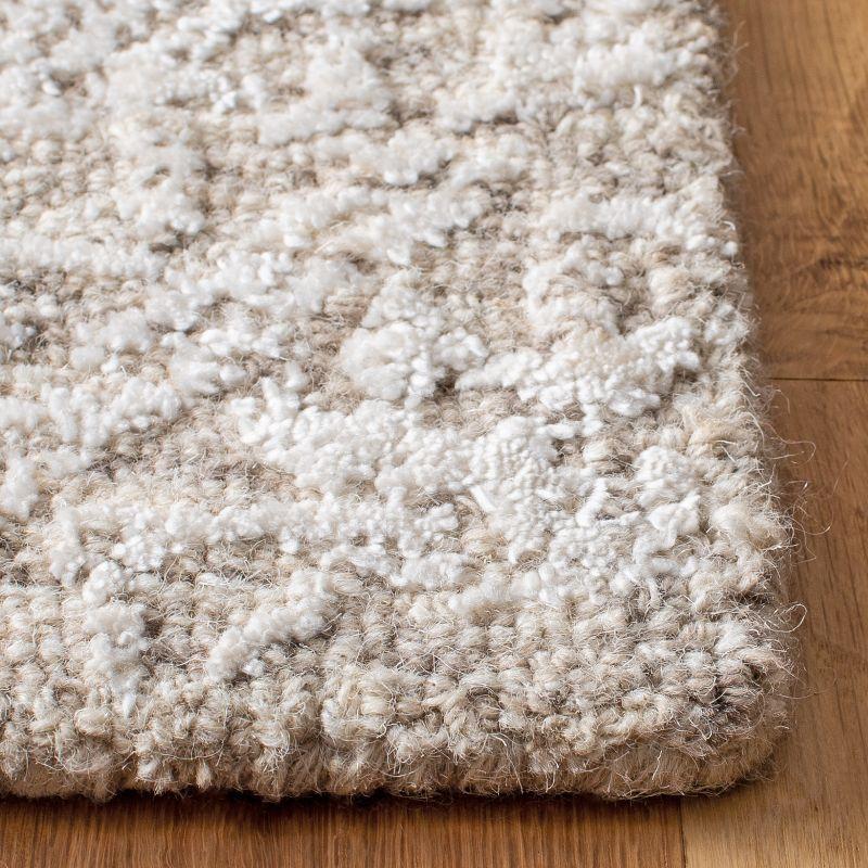 Beige Hand-Tufted Wool and Viscose 4' x 6' Area Rug