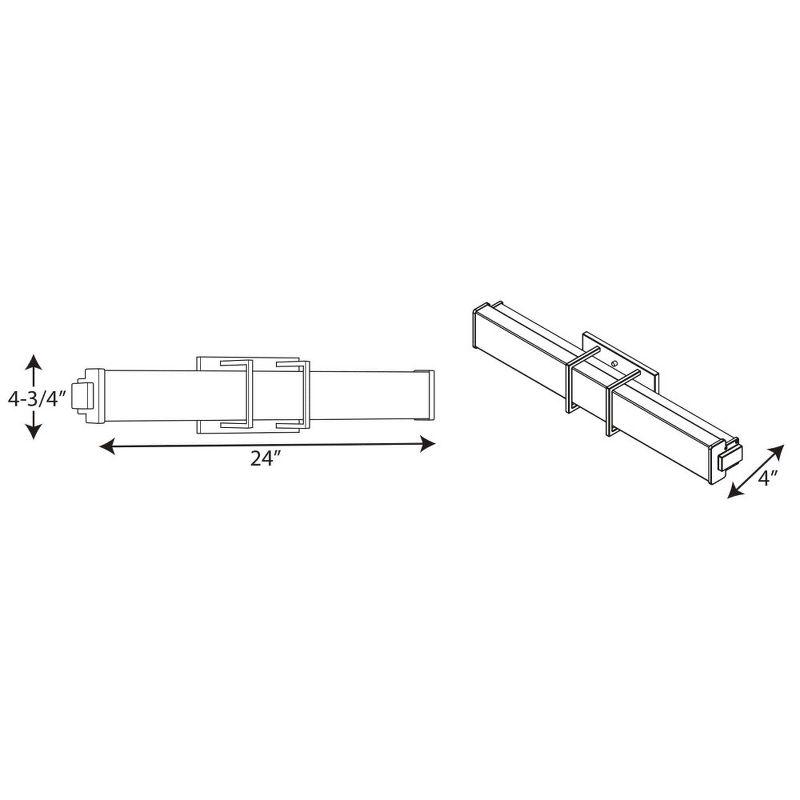 Brushed Nickel 24" LED Linear Bath Fixture with Acrylic Shade