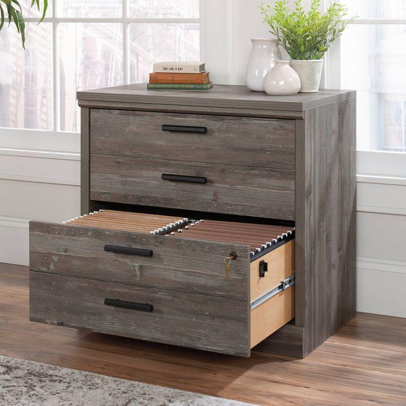 Sauder Aspen Post Lateral File Pebble Pine: Traditional Style, 2-Drawer Storage, Metal Hardware