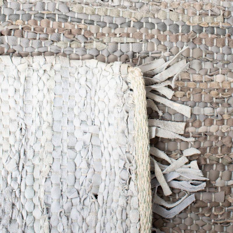 Vintage Leather VTL310 Hand Woven Indoor Accent Rug - Light Grey/Taupe - 2'x3' - Safavieh