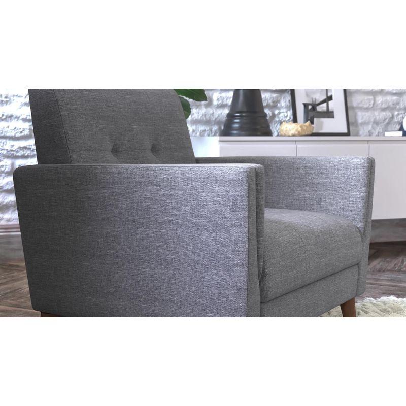 Taylor & Logan Cormac Armchair Taupe: Linen Upholstery, French Seam, Extended Seat, Wood Frame