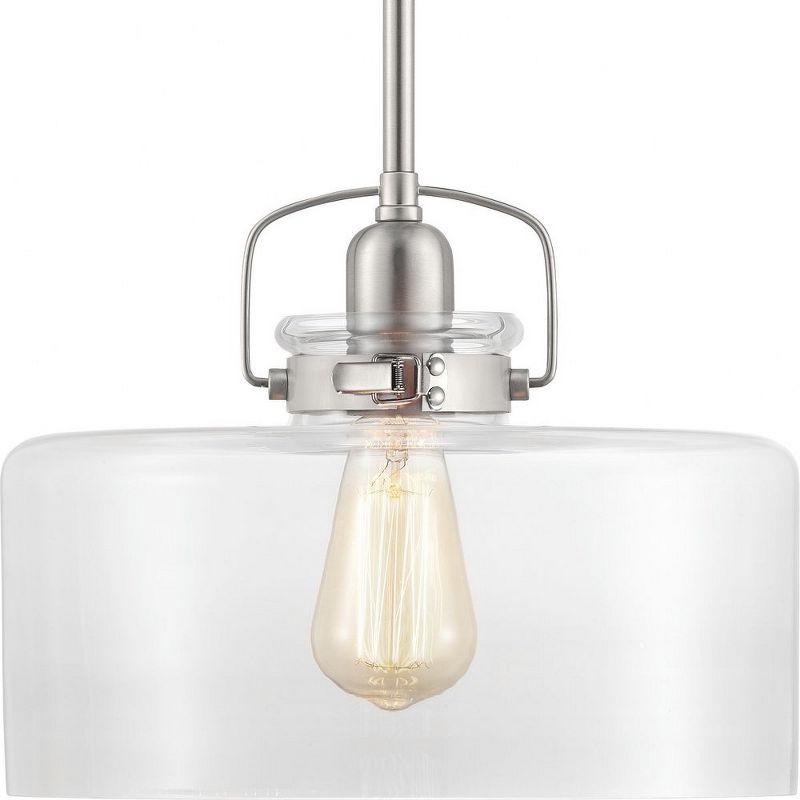 Progress Lighting Calhoun 1-Light Pendant, Brushed Nickel, Clear Glass Shade