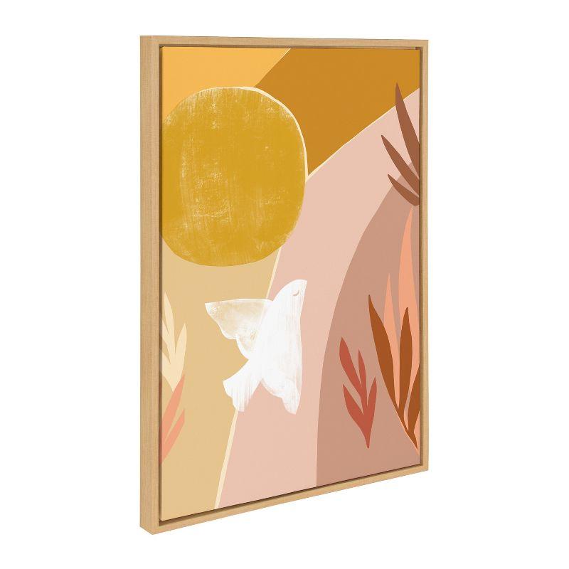 Kate and Laurel Sylvie Sunrise Dove Framed Canvas by Kate Aurelia Holloway, 23x33, Natural