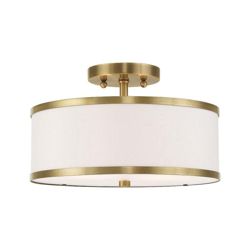 Livex Lighting Park Ridge 2 - Light Semi-Flush Mount in  Antique Brass