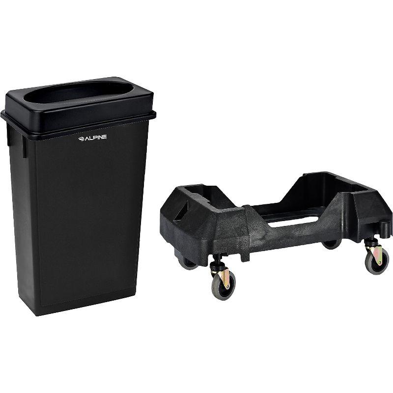 23 Gallon Recyling Indoor Commercial Trash Can with Drop Slot Lid and Dolly