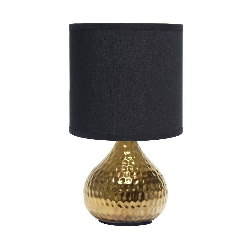 Hammered Drip Mini Table Lamp with Fabric Shade - Simple Designs