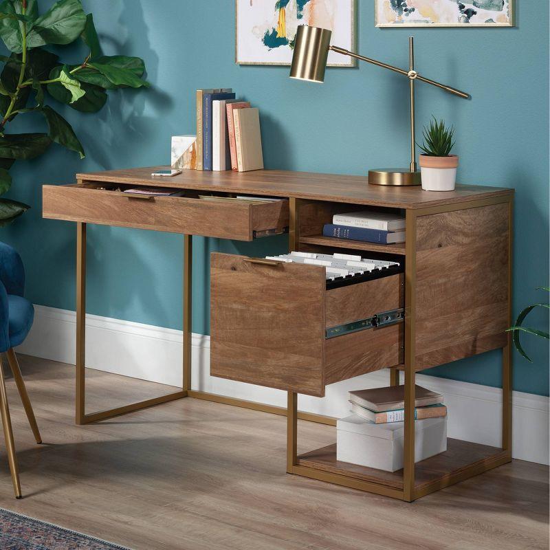 Sindoori Mango Wood Desk with Drawer and Filing Cabinet