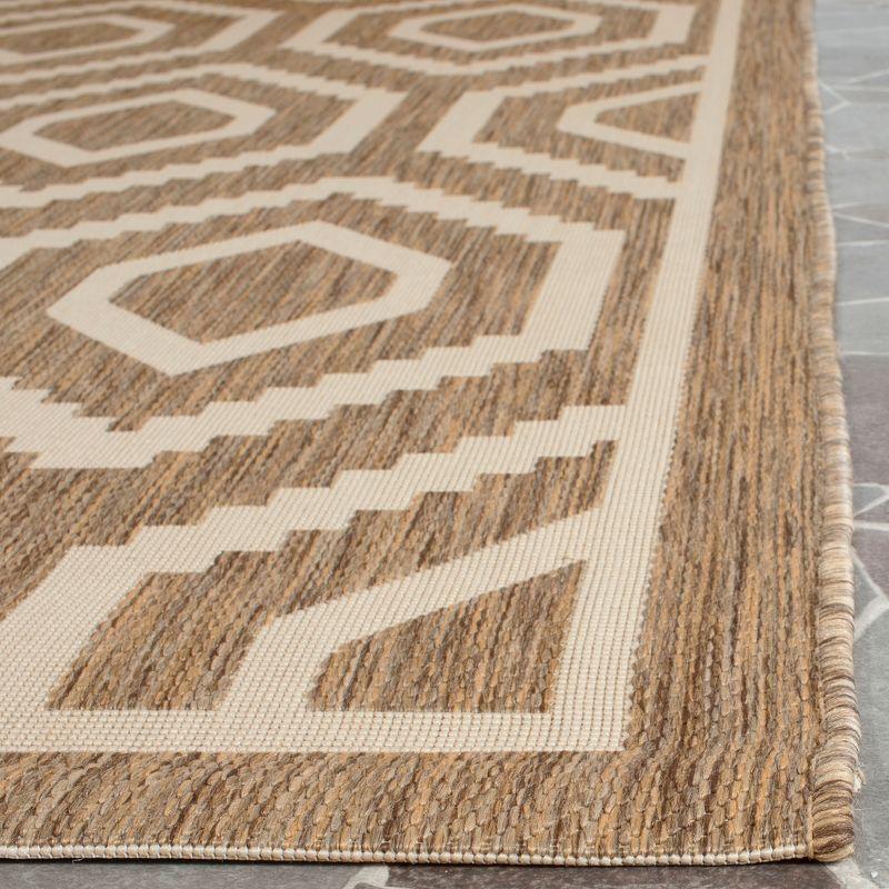 Courtyard CY6902 Power Loomed Indoor and Outdoor Area Rug - Brown/Bone - 4'x5'7" - Safavieh