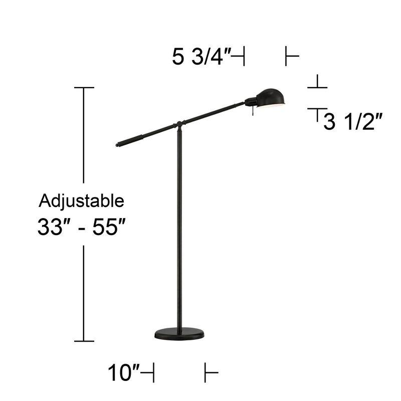 360 Lighting Dawson Traditional Pharmacy Floor Lamp 55" Tall Dark Bronze Metal Adjustable Boom Arm Dome Head for Living Room Reading Bedroom