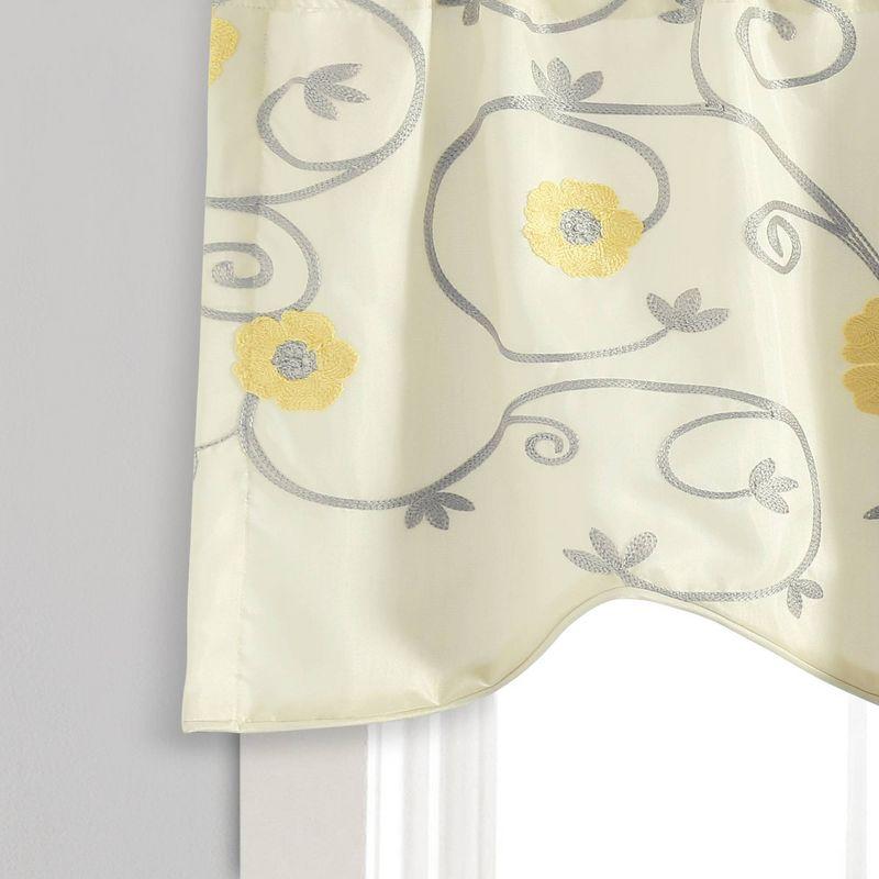 Floral Scalloped 42'' W Window Valance