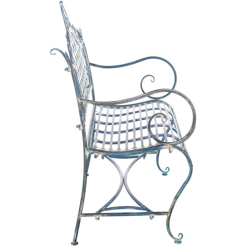 Abner Wrought Iron 45.75 Inch W Outdoor Garden Bench  - Safavieh