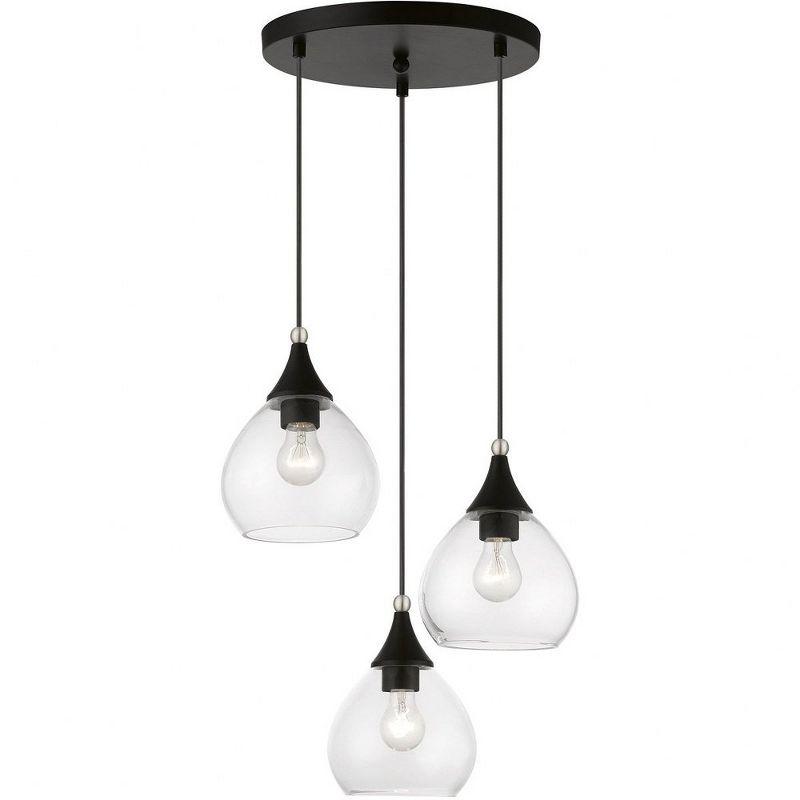 Livex Lighting Catania 3 - Light Pendant in  Black/Brushed Nickel