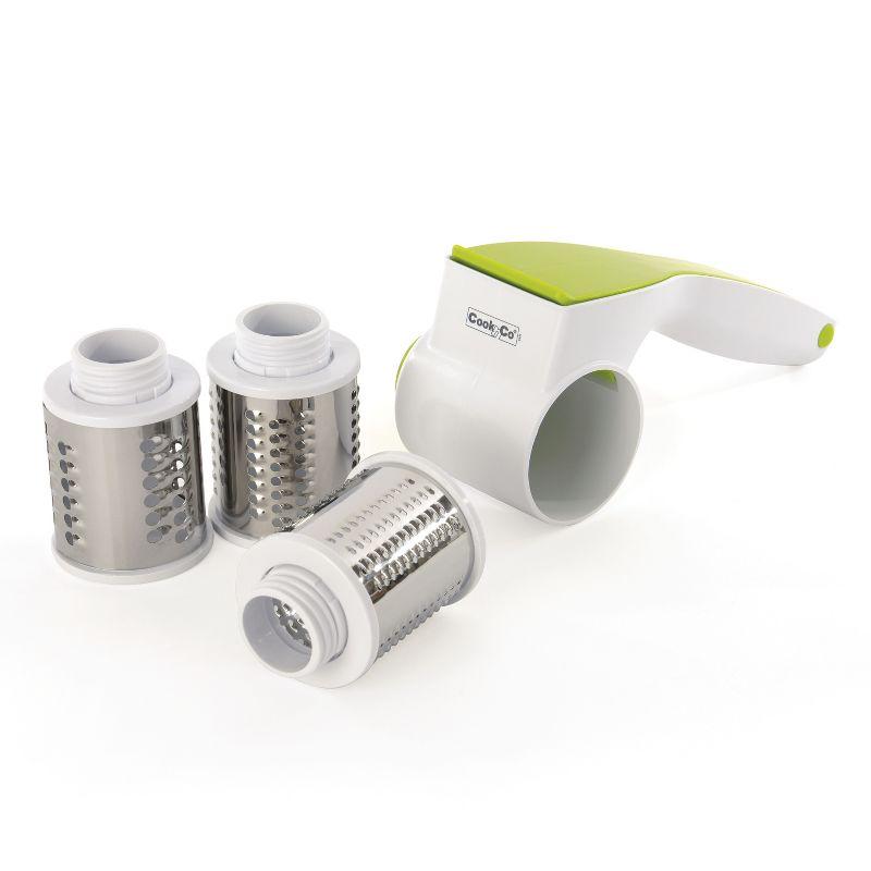 BergHOFF White and Green Rotary Cheese Grater Set with Stainless Steel Blades