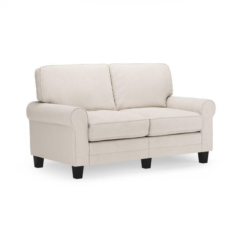 Serta Copenhagen 61" Rolled Arm Sofa, Easy Care Fabric, Soft Pillow Back, Pocket Coil Seat Cushions