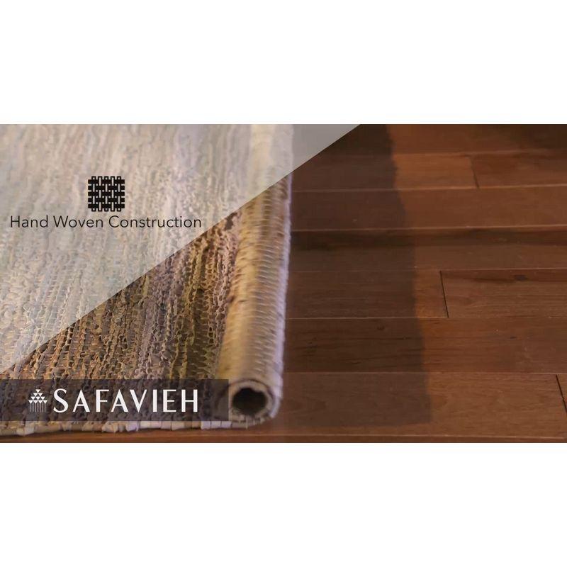 Vintage Leather VTL400 Hand Woven Indoor Area Rug - Blue/Beige - 4'x6' - Safavieh