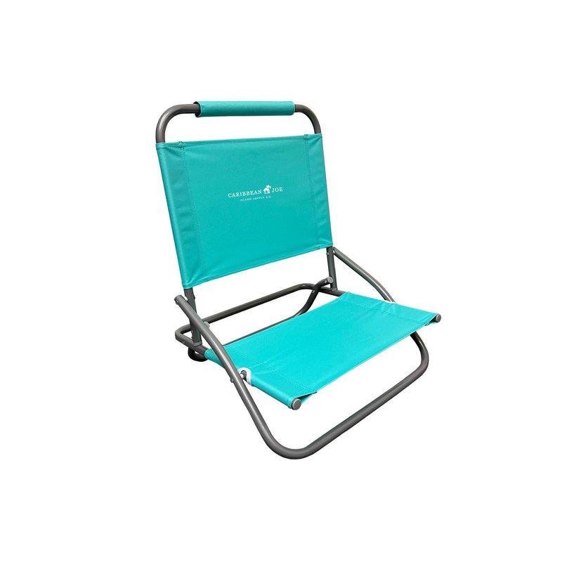 Caribbean Joe Low Steel Outdoor Portable Beach Chair - Teal