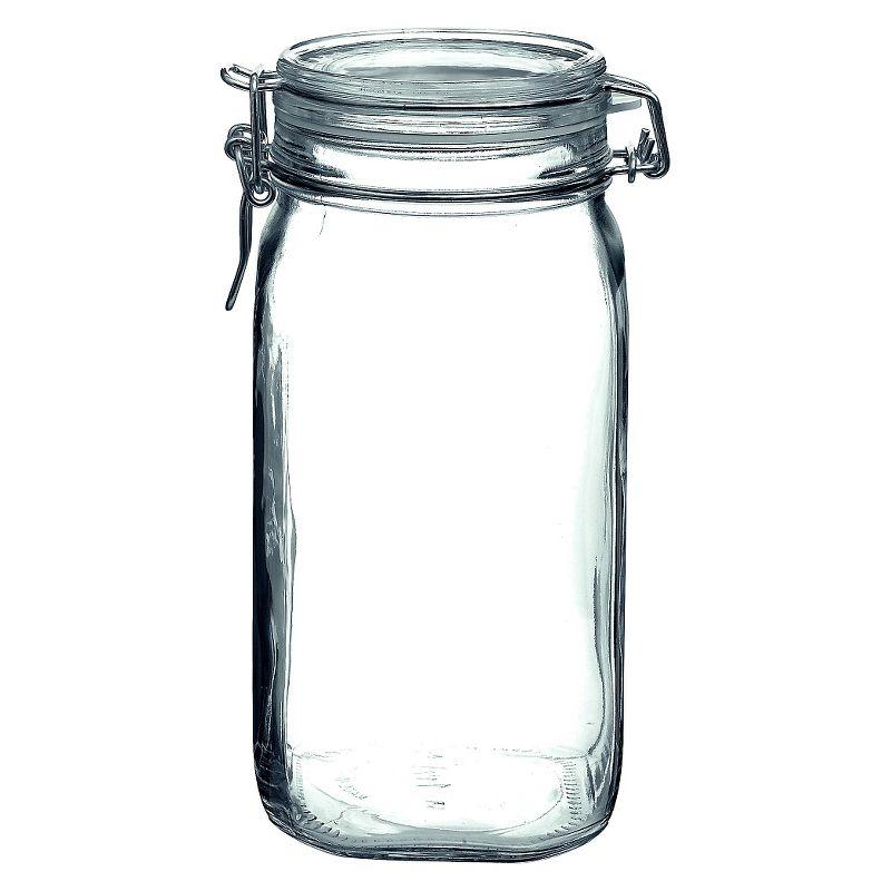 Elegant Clear Glass 50.75oz Square Storage Jar Set