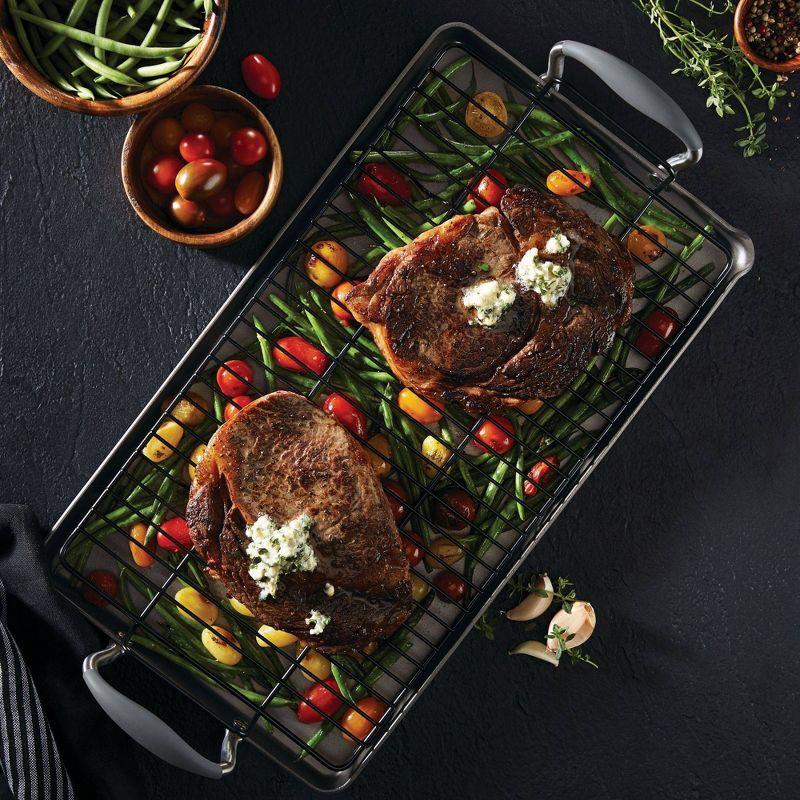Anolon Anolon Advanced Home Hard Anodized Nonstick Double Burner Griddle With Roasting Rack, 2 Piece