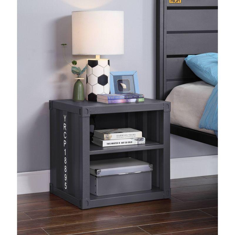 F&L Homes Studio Cargo Metal Nightstand W/USB