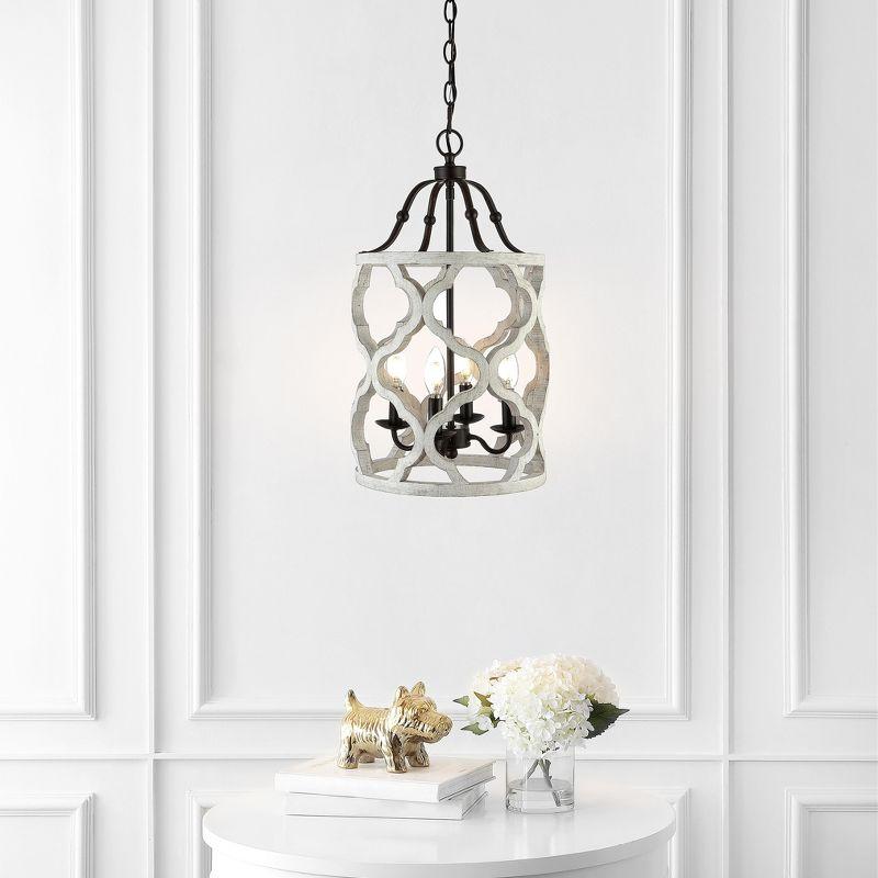 Quinby Pendant - Oil-Rubbed Bronze (Black) /White - Safavieh.