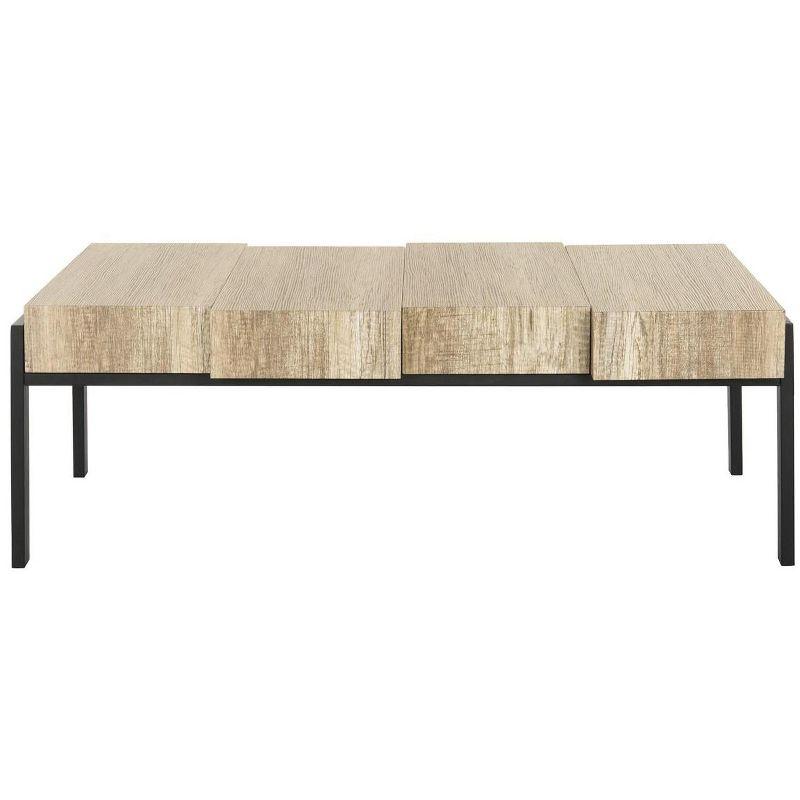 Alexander Coffee Table - Multi Brown/Black Metal Legs - Safavieh