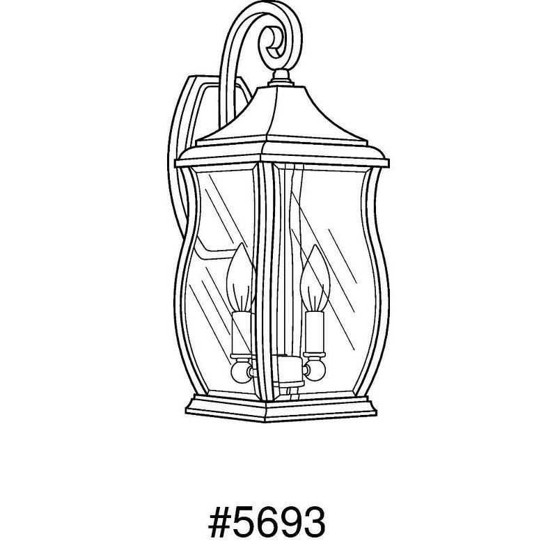 Progress Lighting Township 2-Light Outdoor Wall Lantern in Oil Rubbed Bronze with Clear Beveled Glass Shade