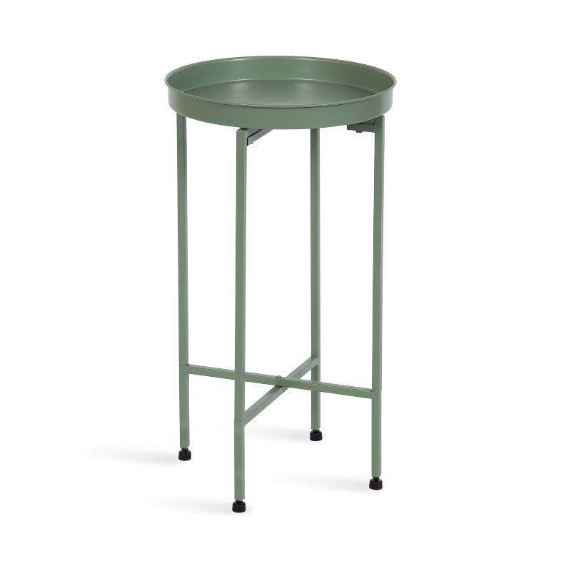 Kate and Laurel Celia Round Metal Foldable Tray Accent Table