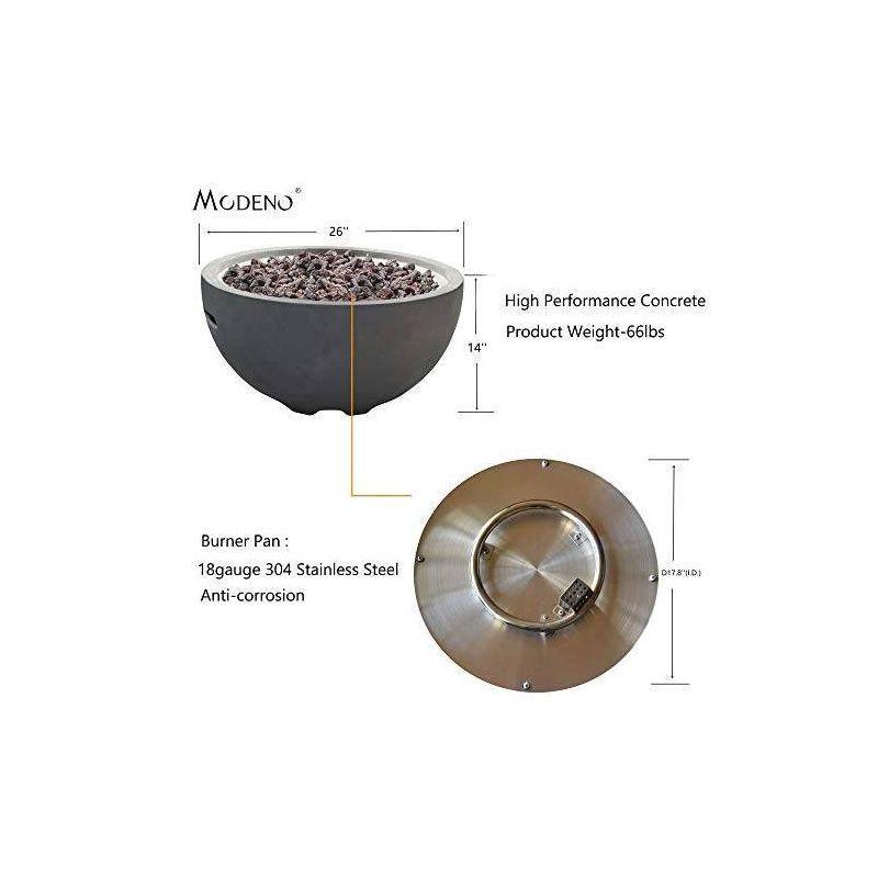 Modeno Nantucket 27" Liquid Propane Concrete Fire Bowl