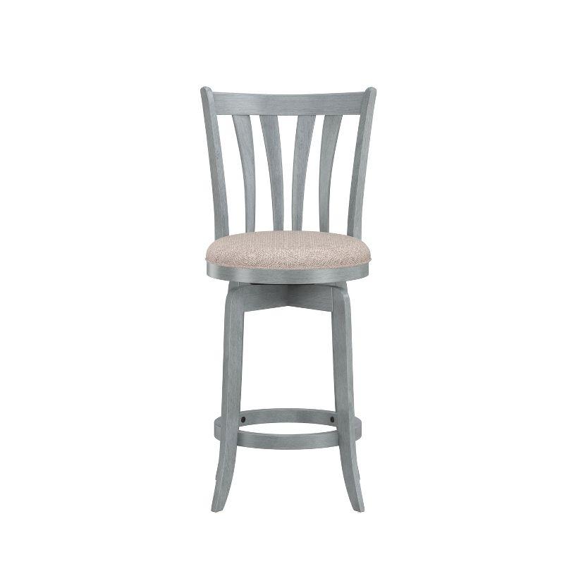 Hillsdale Furniture 25.75" Savana Swivel Counter Height Barstool Blue (Wirebrush)/Cream : Upholstered, Wood Legs, 250lb Capacity