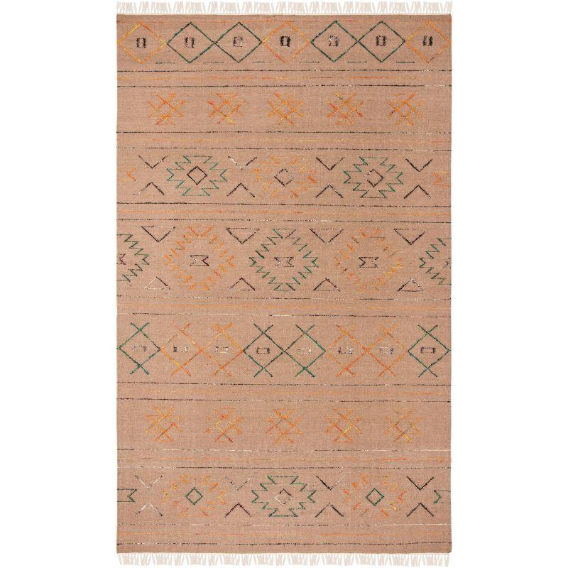 Safari Multicolor Hand-Knotted Wool Cotton Area Rug