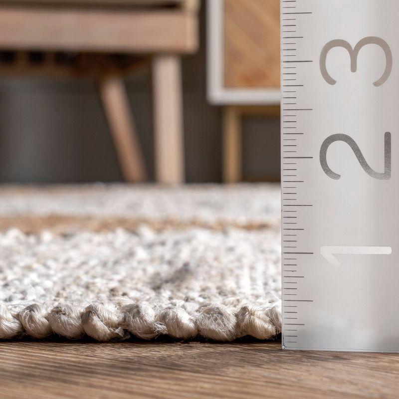 8'x10' Pandora Diamond Jute Area Rug Tan/Ivory - nuLOOM: Geometric Flat Pile, Handmade, Indoor, Rectangle