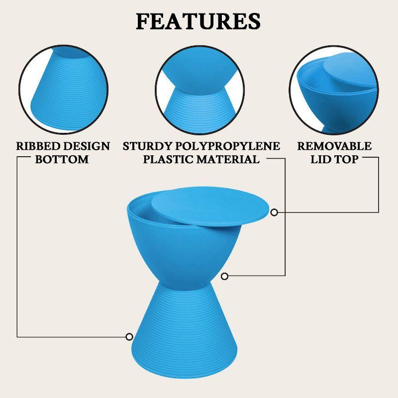LeisureMod Boyd Modern Round Plastic Side Table