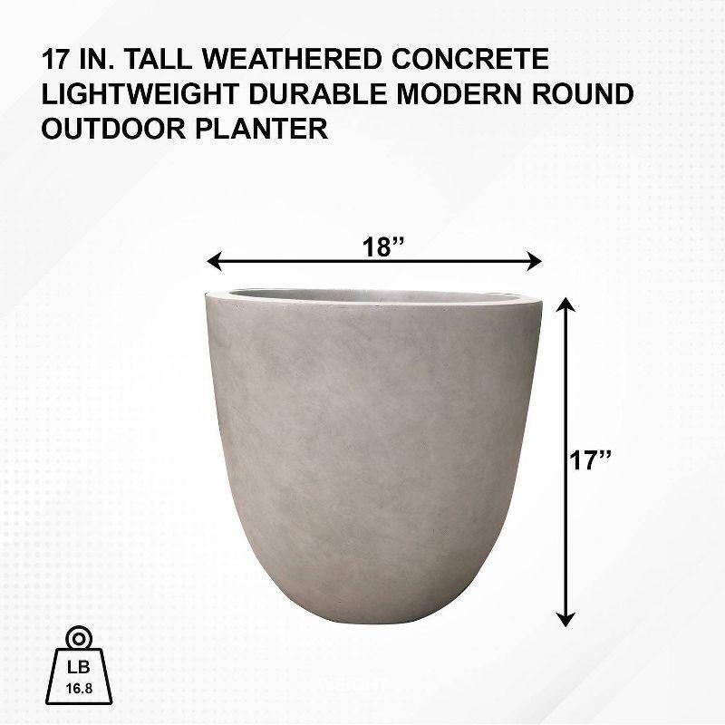 Rosemead Home & Garden Concrete Outdoor Planter Pot Beige 18"x18"x17"